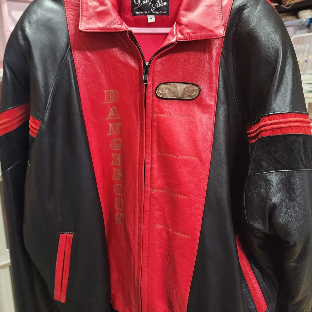 Red and Black Leather Michael Jackson Tour Jacket.